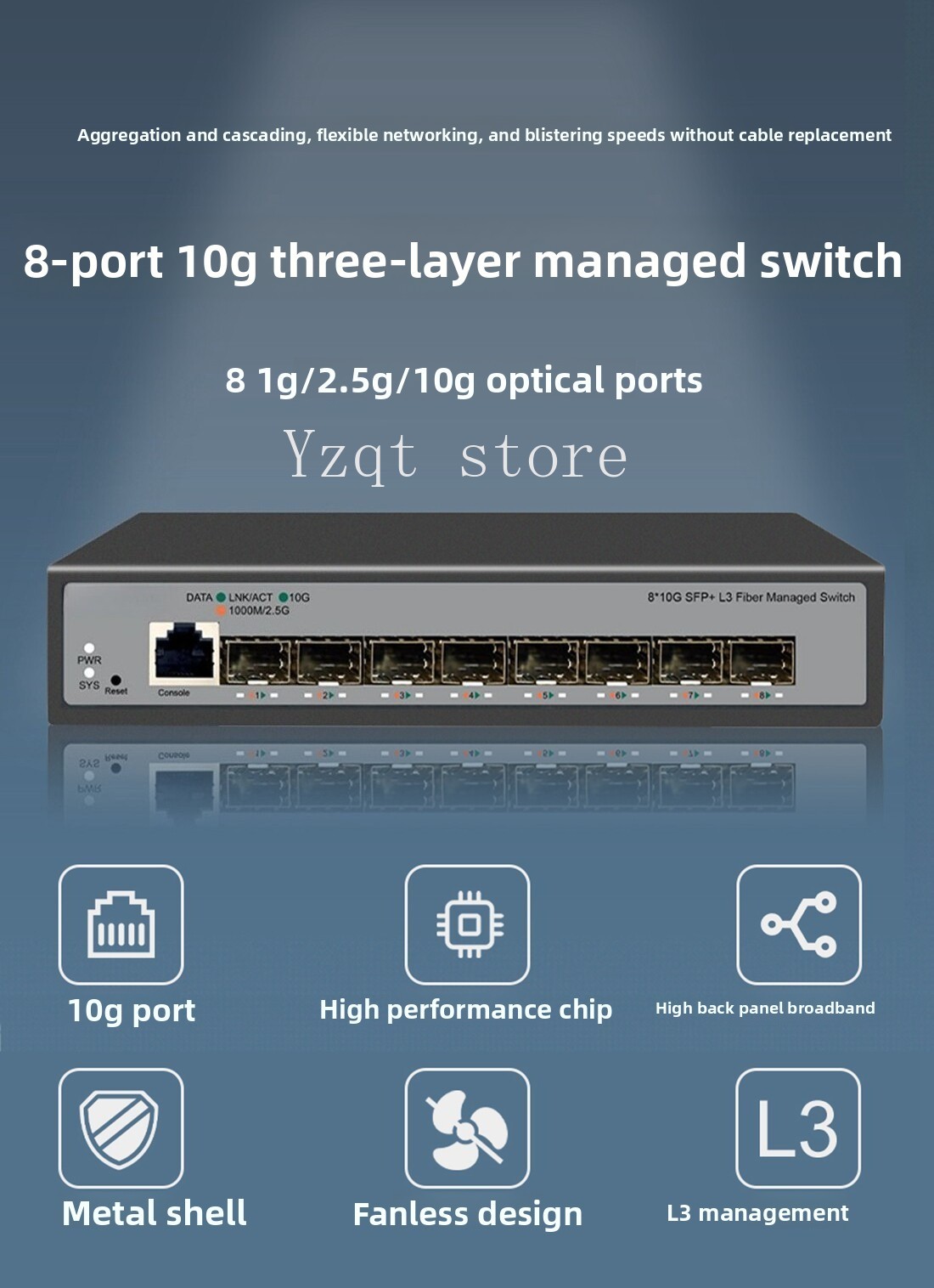 8 portlu, 10 Gigabit Ethernet  - Sfp+ 10G Managed Switch 8 Port incelemesi ve fiyatı